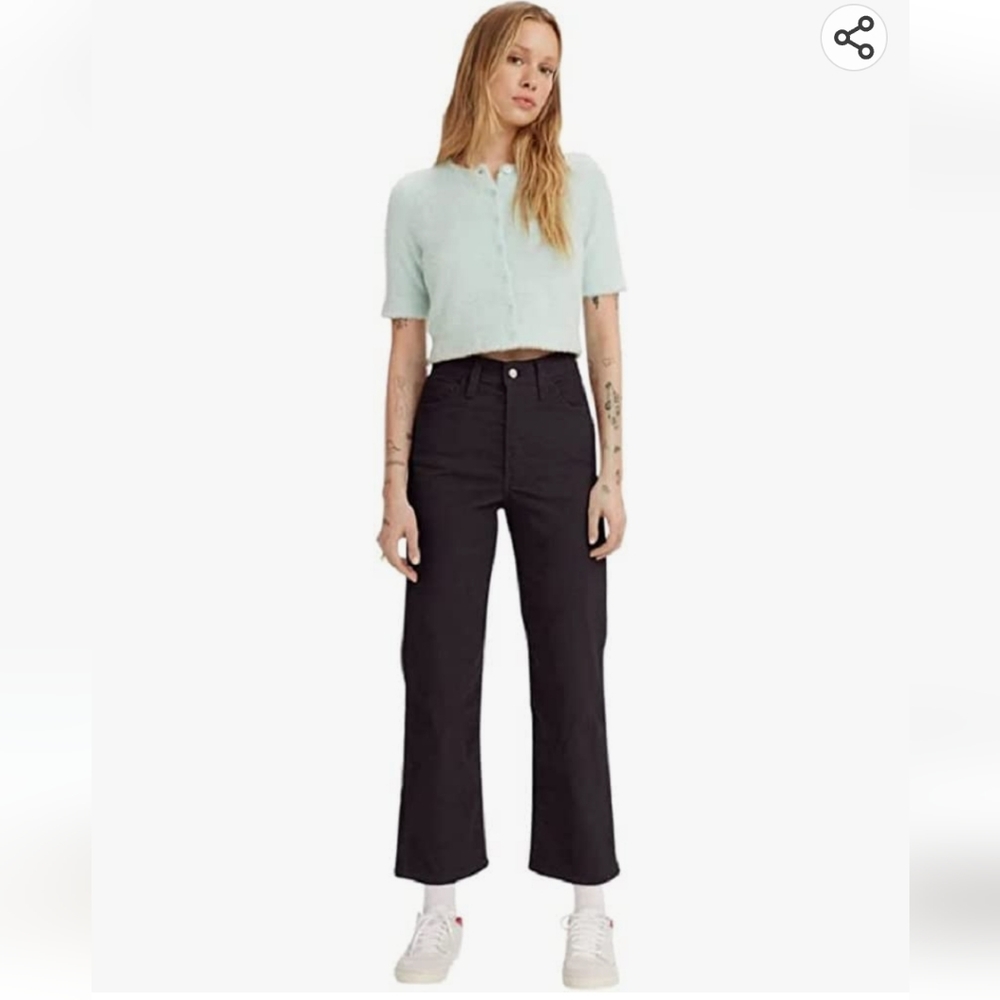 Levi’s Ribcage Corduroy Straight Black Jeans
